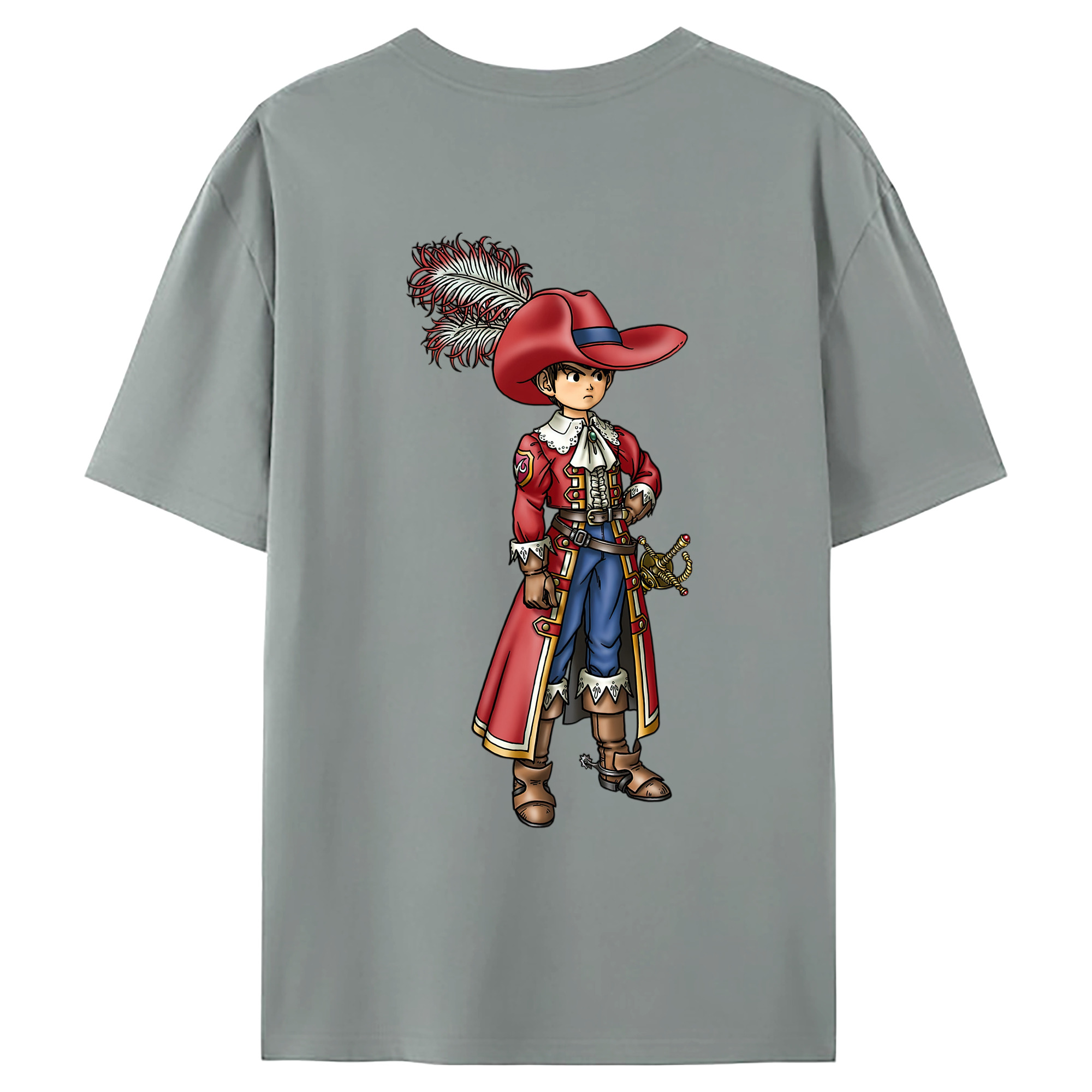 （画像用） ドラゴンクエスト Doragon Kuesuto Dragon Quest 綿100％ メンズ半袖Tシャツ（バックプリント） 通気性